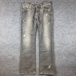 Rock Revival Jeans Mens 33 (FITS 34x34) Gray Kurt Rockstar Distressed